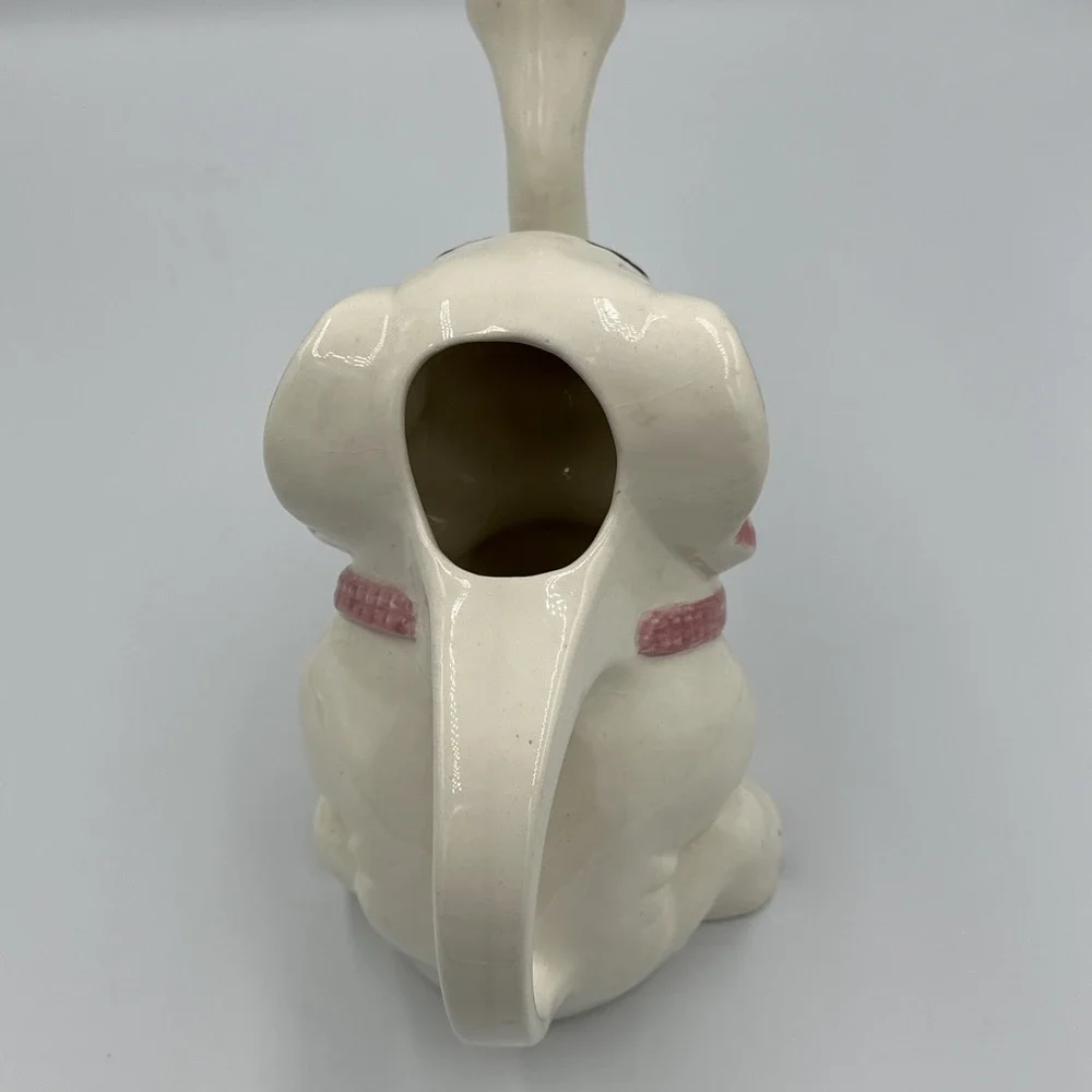 VTG Ceramic Elephant‎ Watering Pitcher Jug Planter Pink Bow Cute Sprinkler Spout